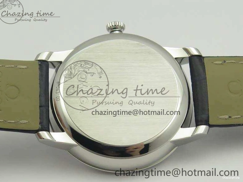 0514 Fashionable De Ville Prestige Real Power Reserve SS TW 1:1 Best Edition White Dial Blue Markers On Leather Strap A 8094